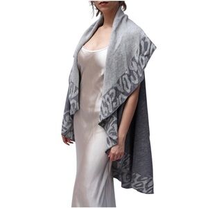 Emanuel Ungaro Gray Wool Shawl Sweater